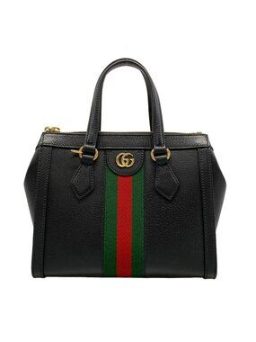 Gucci Handbag Ophidia Black Green Red Leather